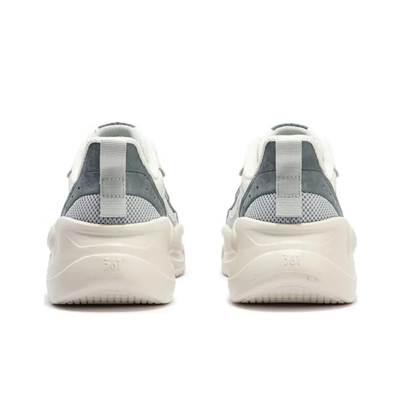 361° Yunshu 4.0 Cushioning Wear Resistant Low Top Casual Shoes Men's Gray White-2