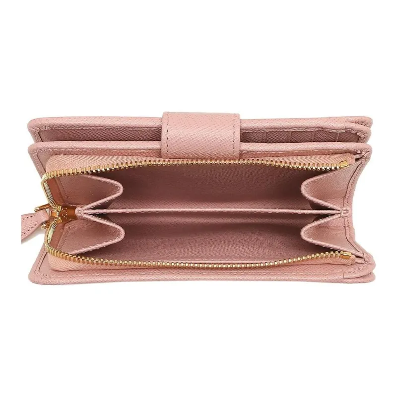 PRADA Leather Wallet Women's Pink-5