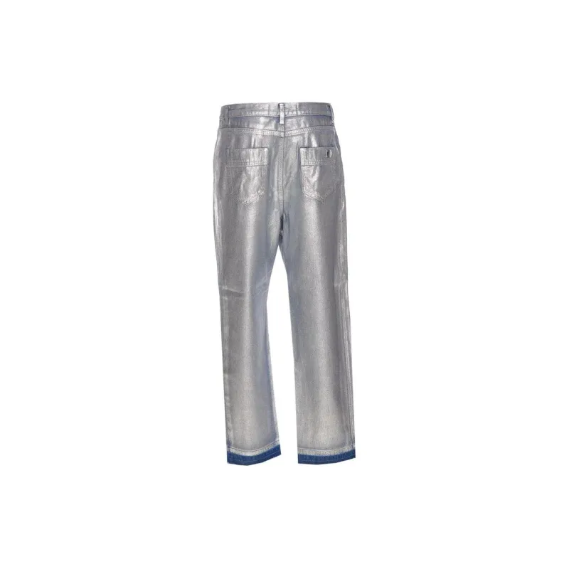 Elisabetta Franchi Laminated Boyfriend Jeans-1