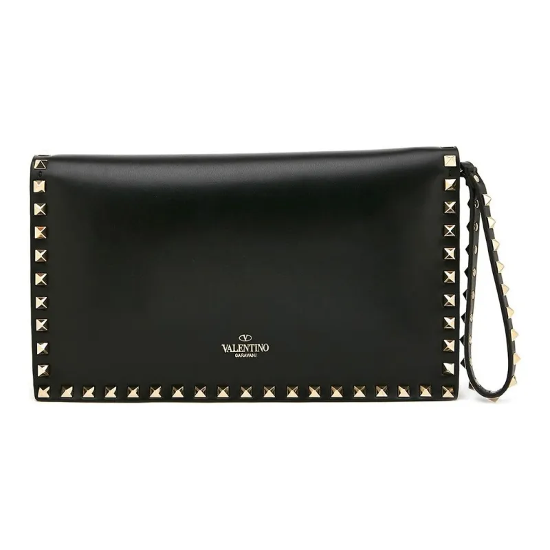 Valentino Leather Clutch Small Size Women's Black-0
