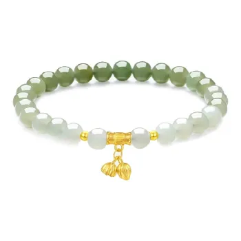 Emerald Dynasty Bracelets Pale Greenish-White Jade Women's