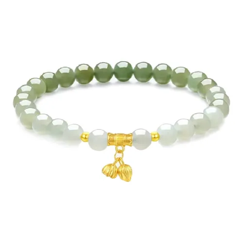 Emerald Dynasty Bracelets Pale Greenish White Jade Women's