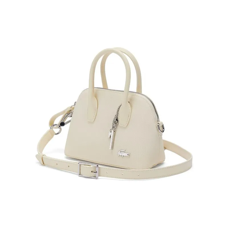 LACOSTE PU Handbag, Shoulder Bag, Crossbody Bag Small Size Women's Bone White-1