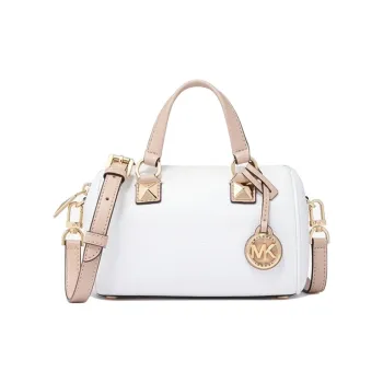 MICHAEL KORS Grayson Artificial Leather One Shoulder Handbag, Crossbody Bag Small Size Women's Pure White