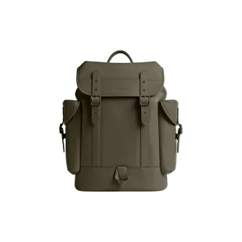 COACH Hitch Premium Calfskin Backpack Large Size Men's Army Green
