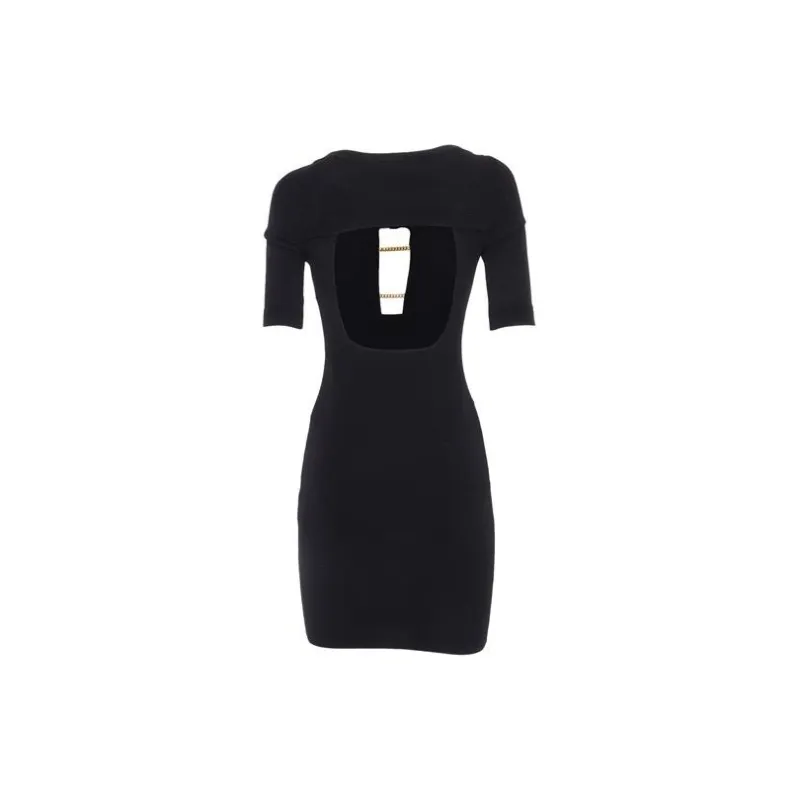 Elisabetta Franchi Cut Out Detailed Knitted Mini Dress-1