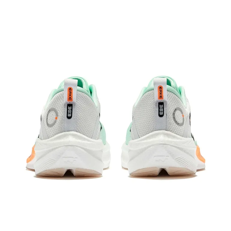 Erke Dust 3.0 Cushioning Anti-Slip And Wear-Resistant Low-Top Running Shoes Men's Elk White Cyan Willow Green-3
