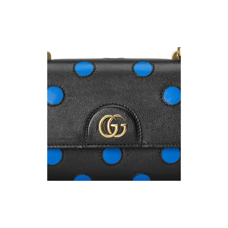 GUCCI Diana Leather Small Square Bag Handbag Shoulder Bag Crossbody Bag Mini Women's Black/Blue-7
