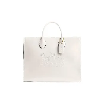COACH Ace Refined Calfskin Tote Bag, Shopping Bag, Shoulder Bag, Crossbody Bag, Handbag Tubas Women's White
