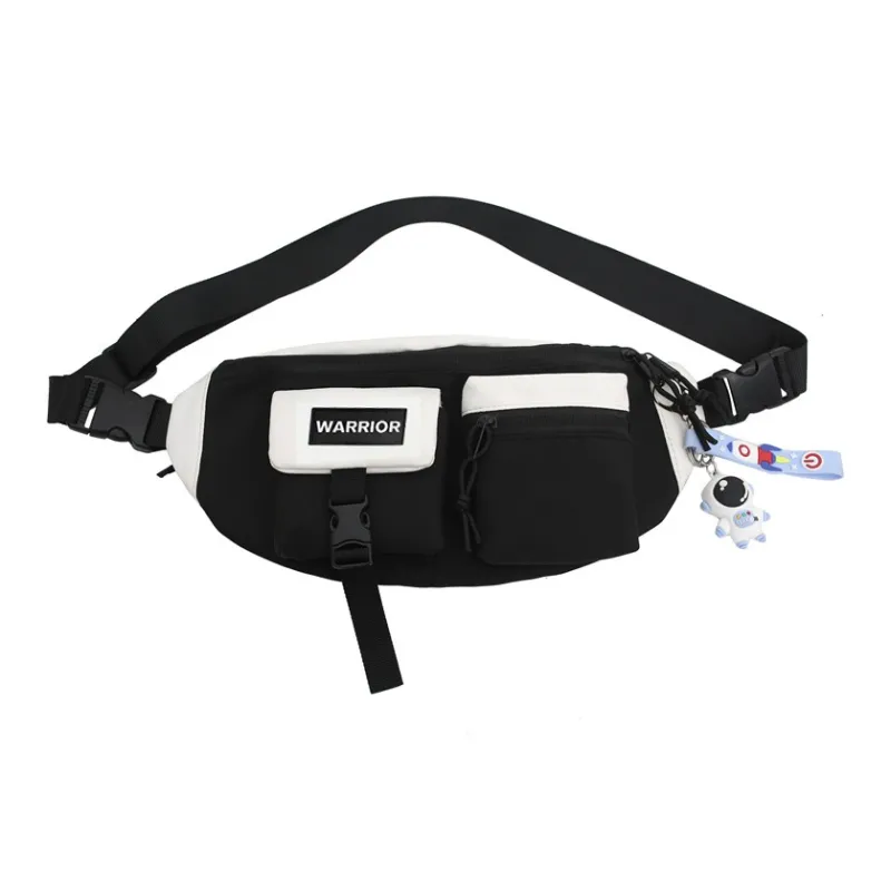 Warrior Nylon Sling Bag Crossbody Bag Fanny Pack Large Size Unisex Black/White/Blue-8