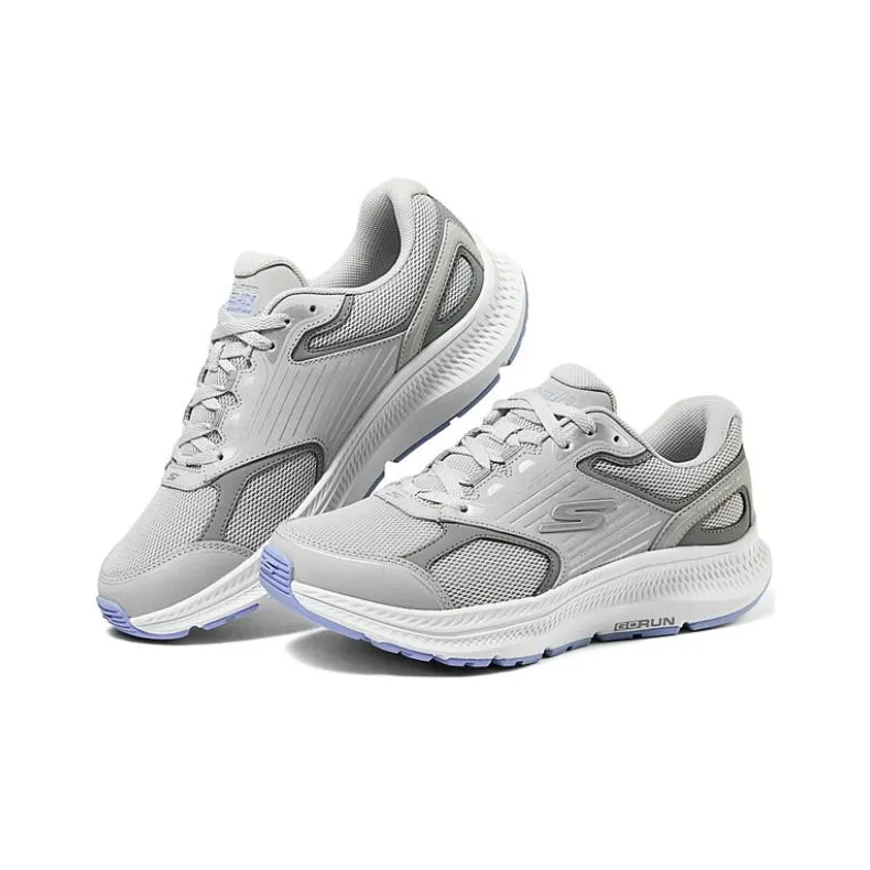 Skechers Anti Slip Wear Resistant Low Top Running Shoes Women's Gray Purple-2