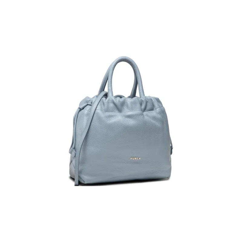 Furla Essential Grained Leather One Shoulder Handbags Small Size Women's Blue-1