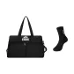 Black Large Capacity Handbag+Black Knee-High Socks