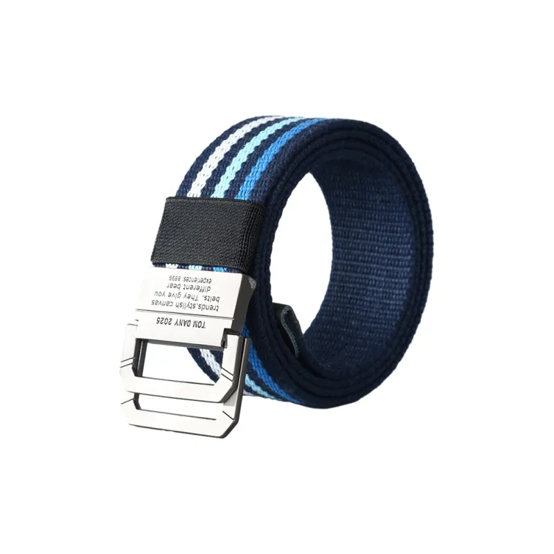 ACUC Double Ring Buckle Korean Style Casual Canvas Belt Unisex 3.5cm-7