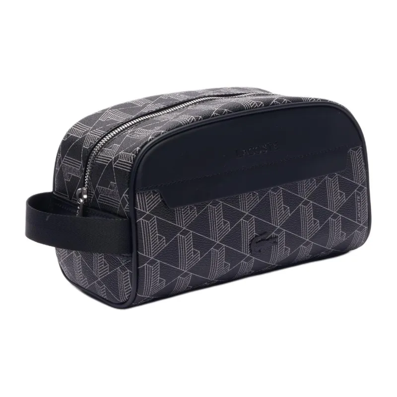 LACOSTE PVC Polyvinyl Chloride Makeup Bag Men's Black-1