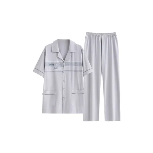 Follow The United States Pajama Set Men's Light Gray