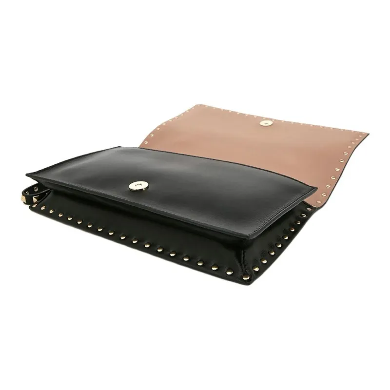 Valentino Leather Clutch Small Size Women's Black-4