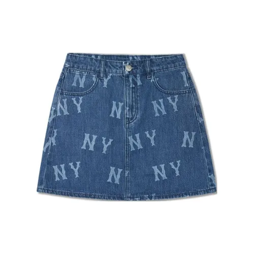 MLB New York Yankees Denim Short Skirts Women's Indigo