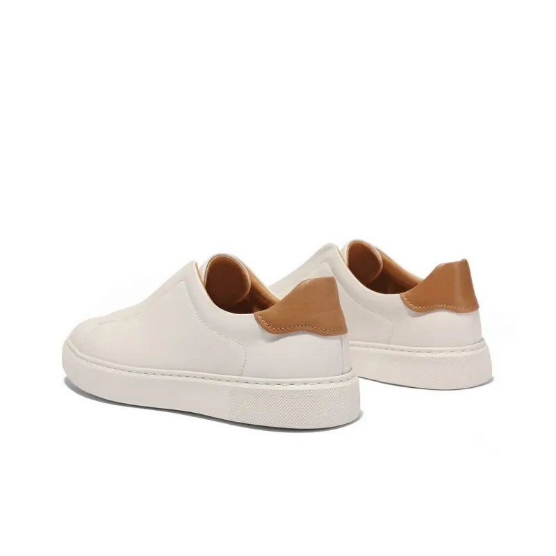 BELLE Low Top Skateboard Shoes Men's White, Black-3
