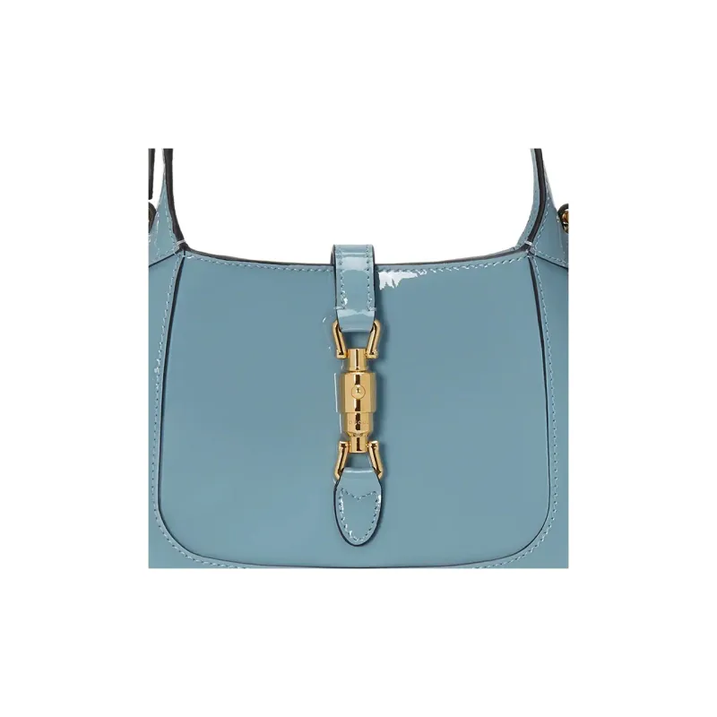GUCCI Jackie 1961 Patent Leather Crescent Shoulder Bag Shoulder Bag Mini Women's Blue-7