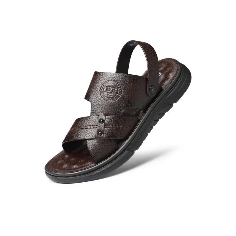 ZUWUDONG Beach Sandals Men Black, Umber-6
