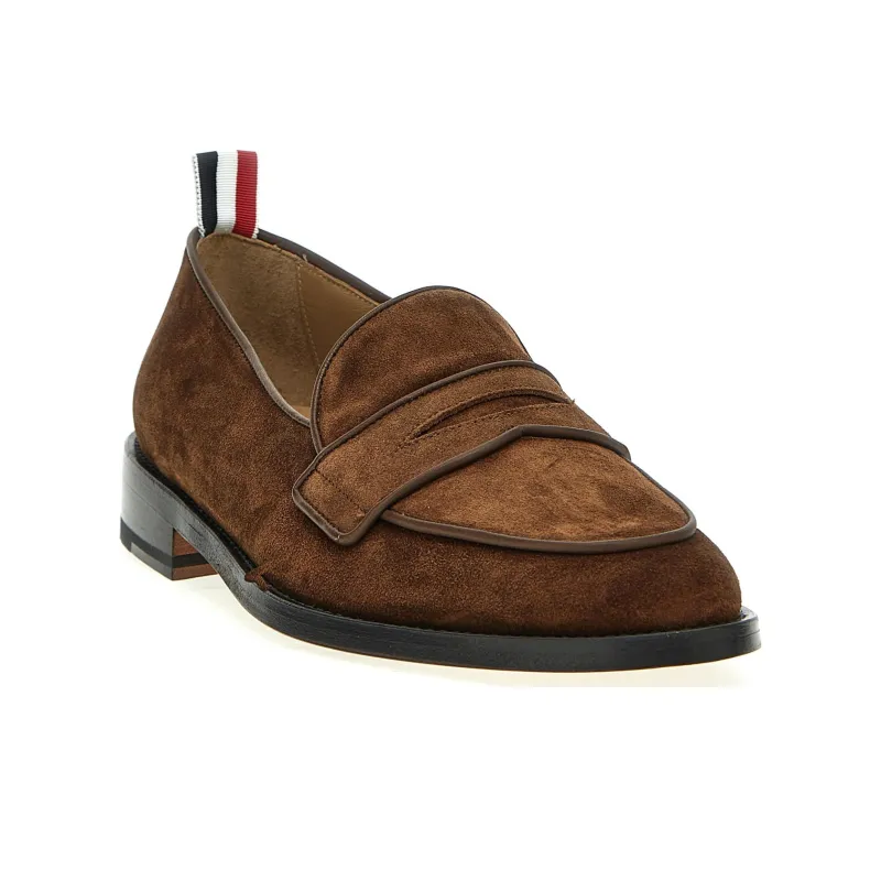 THOM BROWNE Rwb Striped Varsity Penny Loafers-2