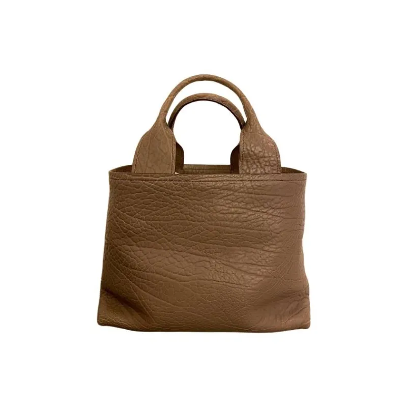 PRADA Calfskin Tote Bag Shopping Bag Handbag Women's Dark Camel-1