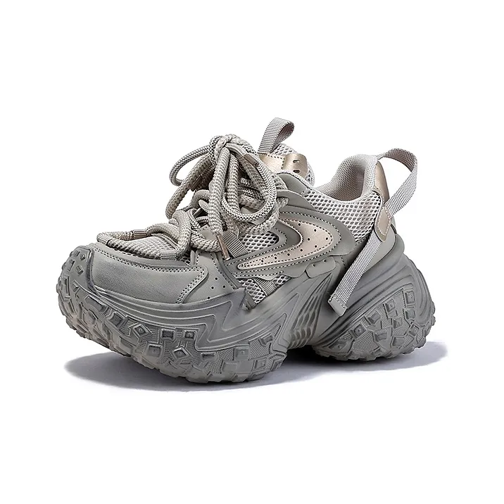 SELAIYA Anti Slip And Wear Resistant Height Increasing Low Top Chunky Sneakers Women's-0