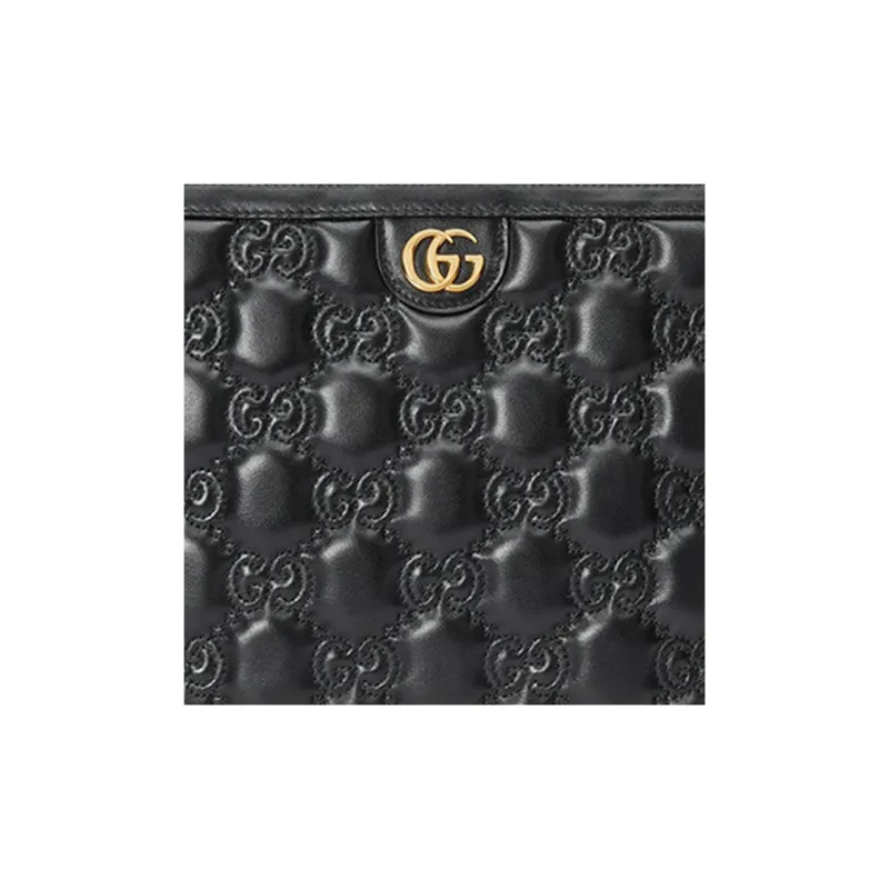 GUCCI GG Matelassé Leather Toiletry Bags Clutches Clutch Small Size Unisex Black-7