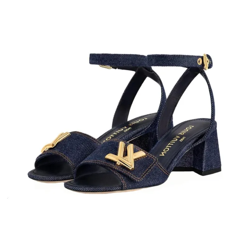 LOUIS VUITTON Shake One Strap Sandals Women's Dark Blue-2