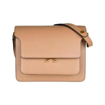 MARNI Trunk Calfskin Crossbody Bag Shoulder Bag Medium Size Women's Brown