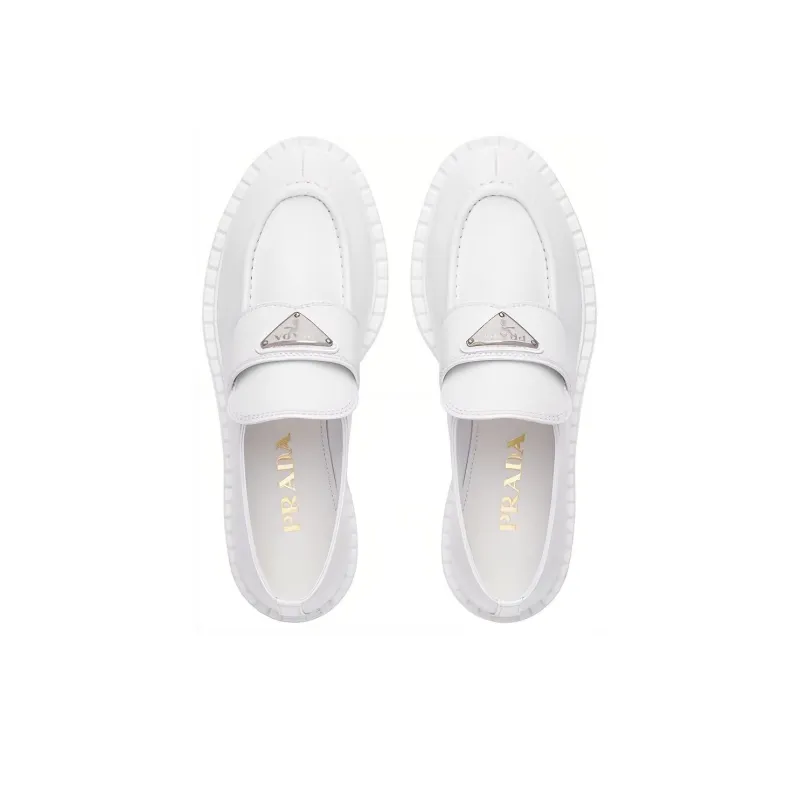 PRADA Leather Loafers 'White' Women's-4