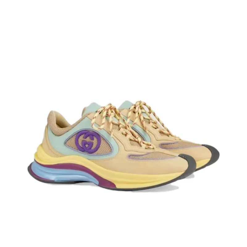 GUCCI RUN Low-Top Casual Shoes Women's Yellow-2