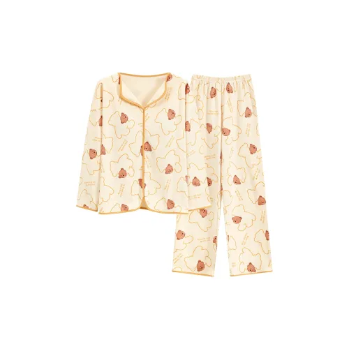 The Story Of The Flower Season Pajama Set Women's Apricot