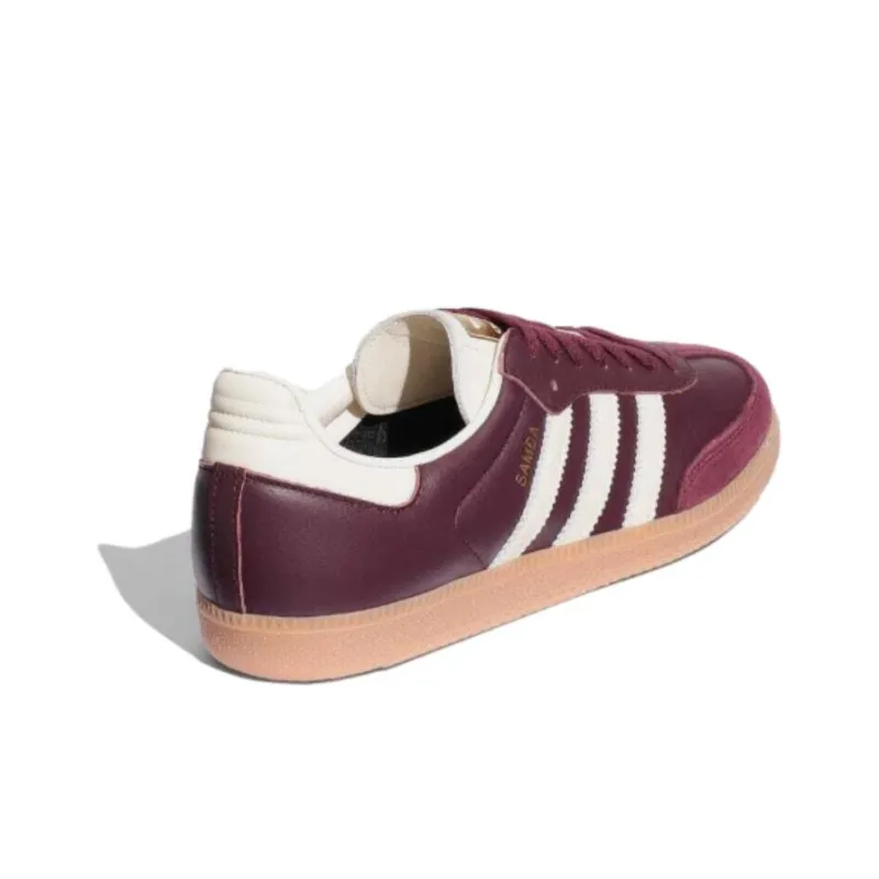 Adidas Originals Samba Og Maroon Gold Metallic Women's-2