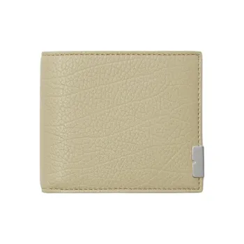 Burberry Grain Leather Wallet Men's Light Khaki