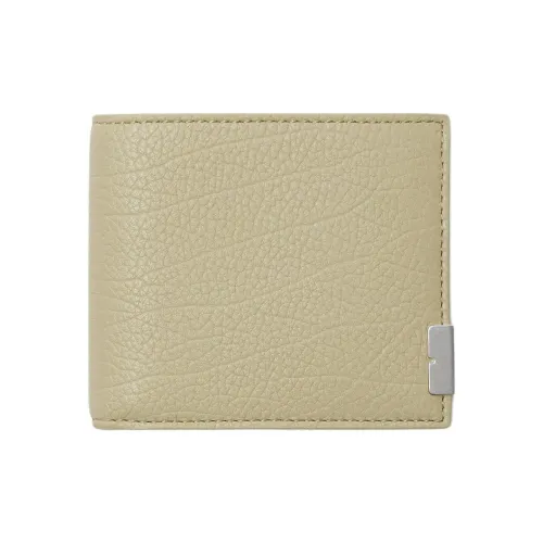 Burberry Grain Leather Wallet Men's Light Khaki