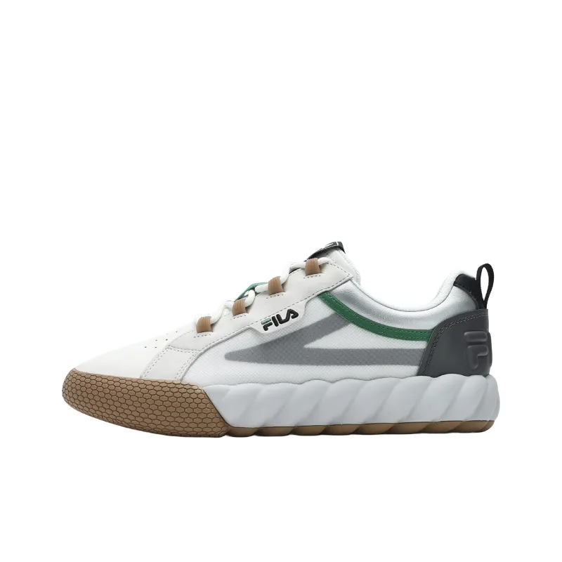 FILA CAMPO Slip Resistant Low Top Skateboard Shoes Men's White Gray-0