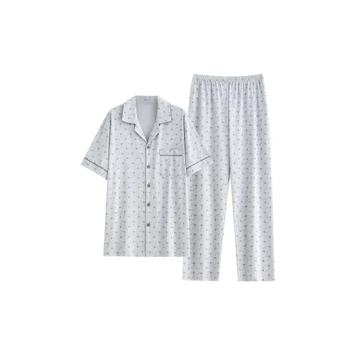 Follow The United States Pajama Set Men's Light Gray