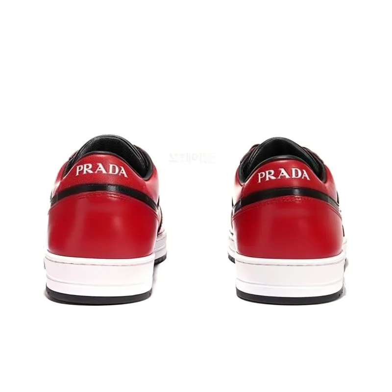PRADA Low Top Skateboard Shoes Men's Red-3