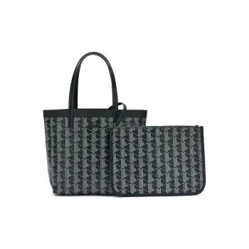LACOSTE PVC Tote Bag Shopping Bag Handbag Small Size Women's Dark Green