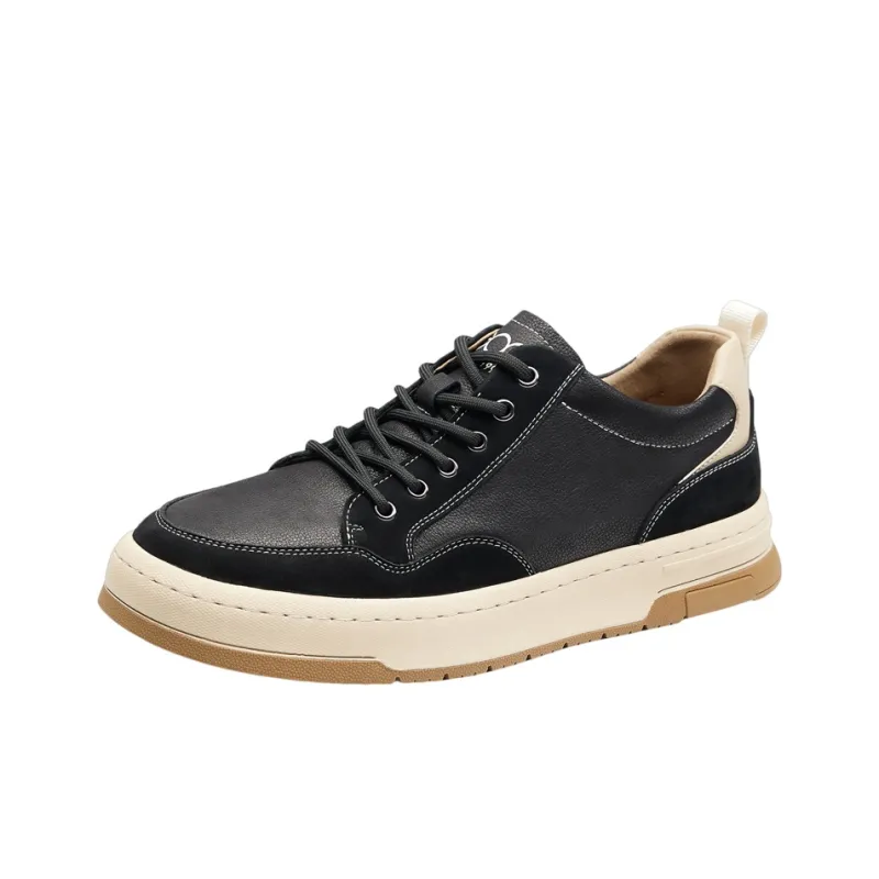 GOG Invisible Height Increase 6cm Low Top Skateboard Shoes Men's Black-1