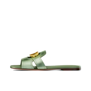 DIOR Odor-Resistant Slide Slippers Women's Metallic Green