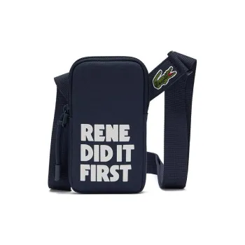 LACOSTE Fabric Cell Phone Pouch Shoulder Bag Crossbody Bag Regular Men's Marine Blue