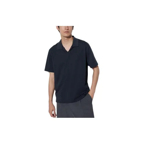 UNIQLO Polo Shirts Unisex Navy Blue