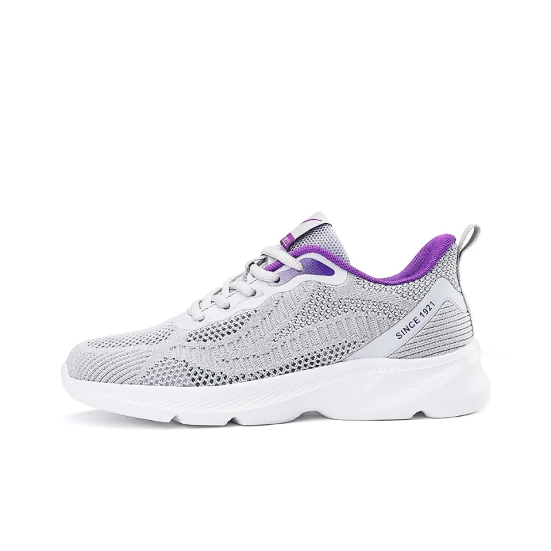 Binary Shock Absorbing, Non Slip, Wear Resistant, Breathable And Lightweight Low Top Casual Shoes Women's Gray Purple-0
