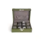 8 Watch Slot-Green Microfiber Leather+Gray Velvet