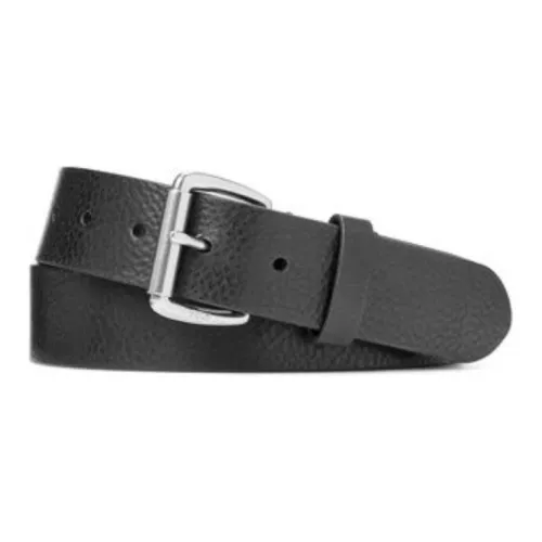 Polo Ralph Lauren Badge Logo Leather Belts Men's Black Width 3.5CM