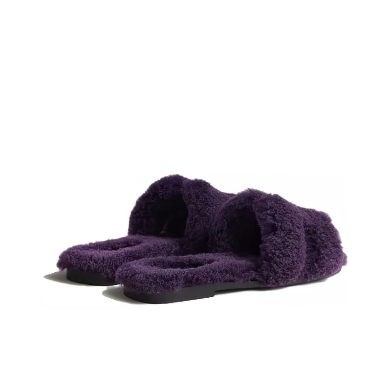HERMES Oran Slide Slippers Women's Violet-3