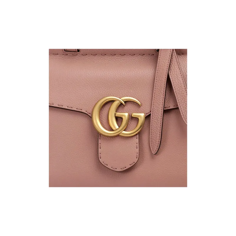 GUCCI GG Marmont Leather Shoulder Bag Crossbody Bag Handbag Small Size Women's Rose Pink-6